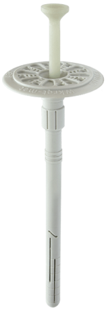 FIXPLUG-10 - Cheville d’isolation à frapper avec clou en plastique, avec plaque de fixation coulissante - système télescopique