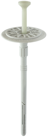 FIXPLUG-8 - Cheville d’isolation à frapper avec clou en plastique, avec plaque de fixation coulissante - système télescopique