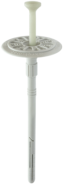 FIXPLUG-8 - Cheville d’isolation à frapper avec clou en plastique, avec plaque de fixation coulissante - système télescopique